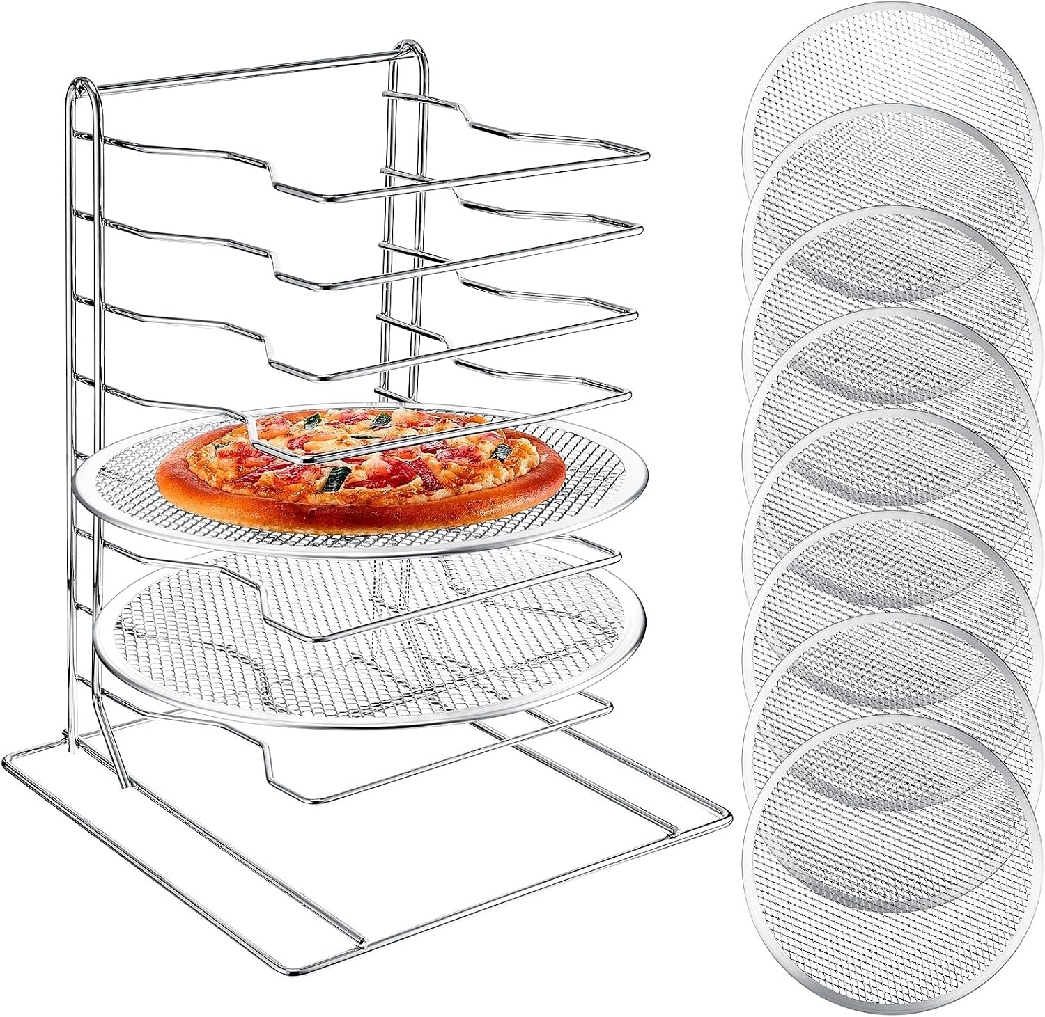 Kitchen Baking Pan - Pizza Rack 8 Tiered Stand With
