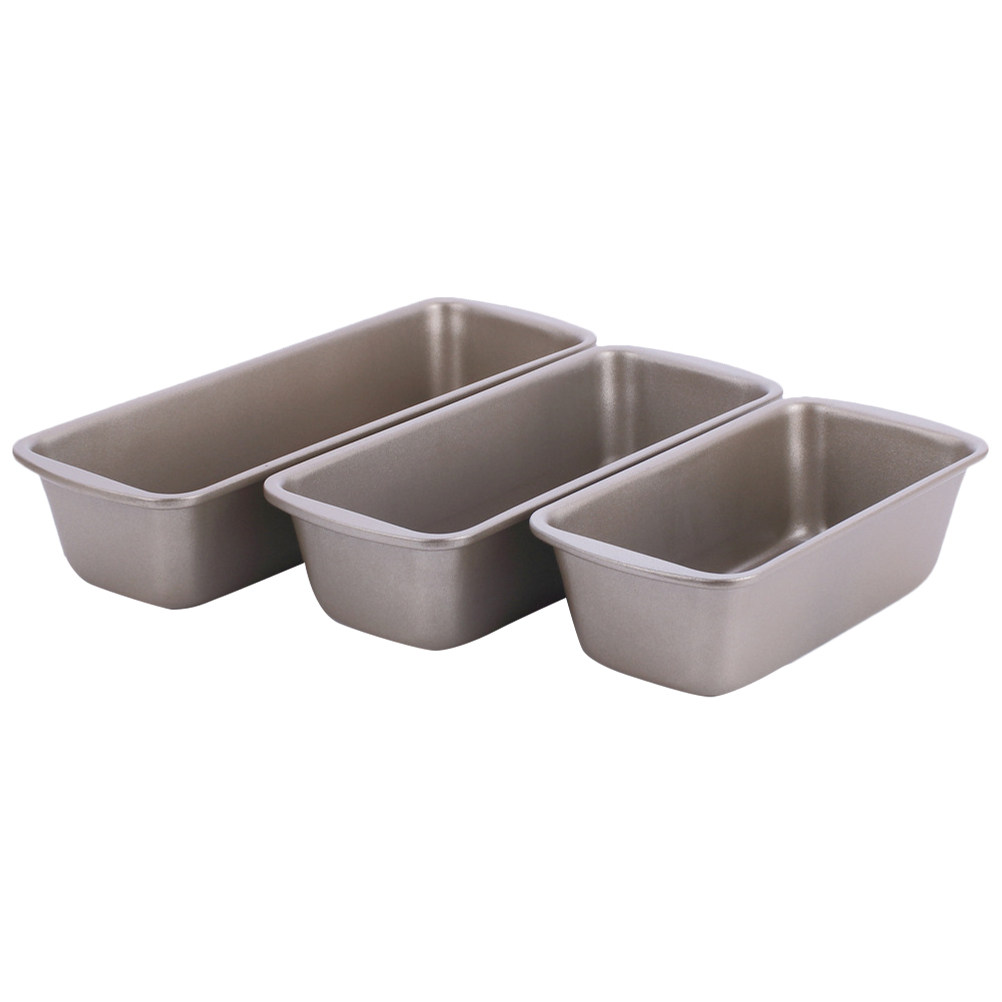 Kitchen Baking Pan - 3Pcs Rectangular Loaf Pan Carbon Steel