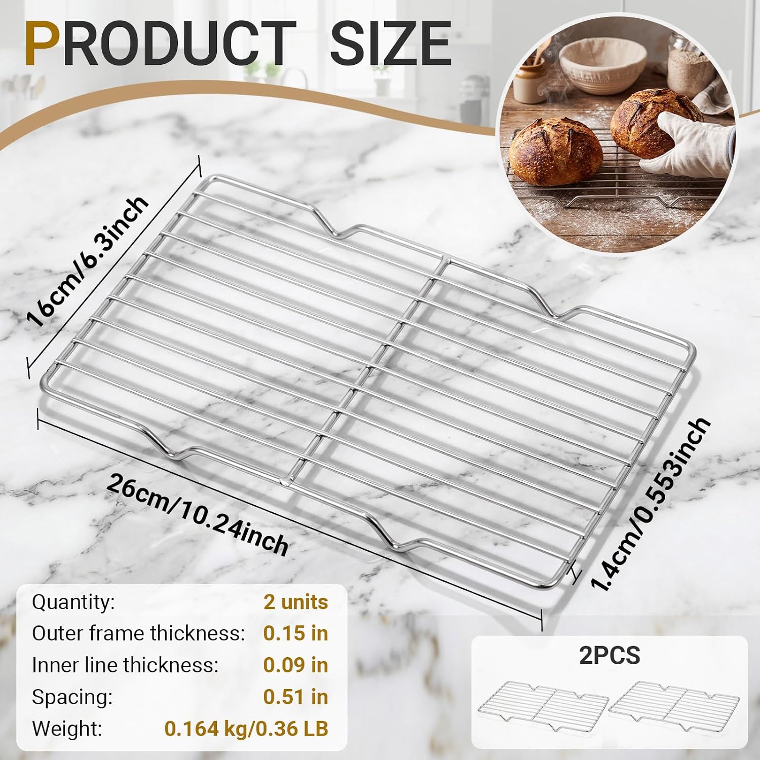 2 Pack Cooling Racks, 5L x 10. - огляд і ціна Cooling Rack Wire