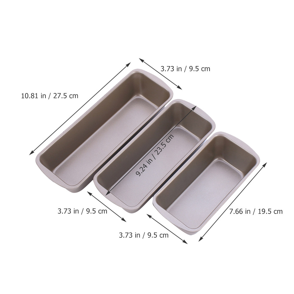 3Pcs Rectangular Loaf Pan Carb - огляд і ціна Kitchen Baking Pan